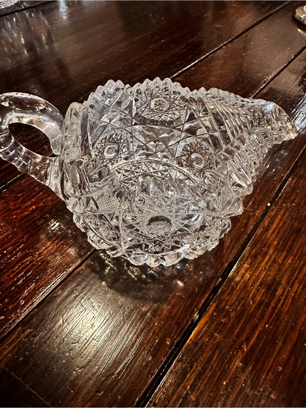 Cut Glass Sugar & Creamer - Picture 2 of 5
